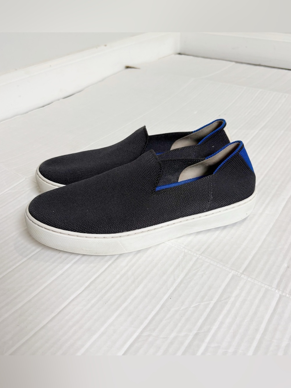 Rothy’s The Original Slip On Sneaker Loafer Size 8 Black Flats Comfort Washable